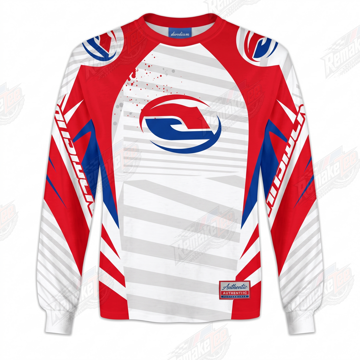 Red Blue Authentic Racing vintage VMX racing jersey - product view