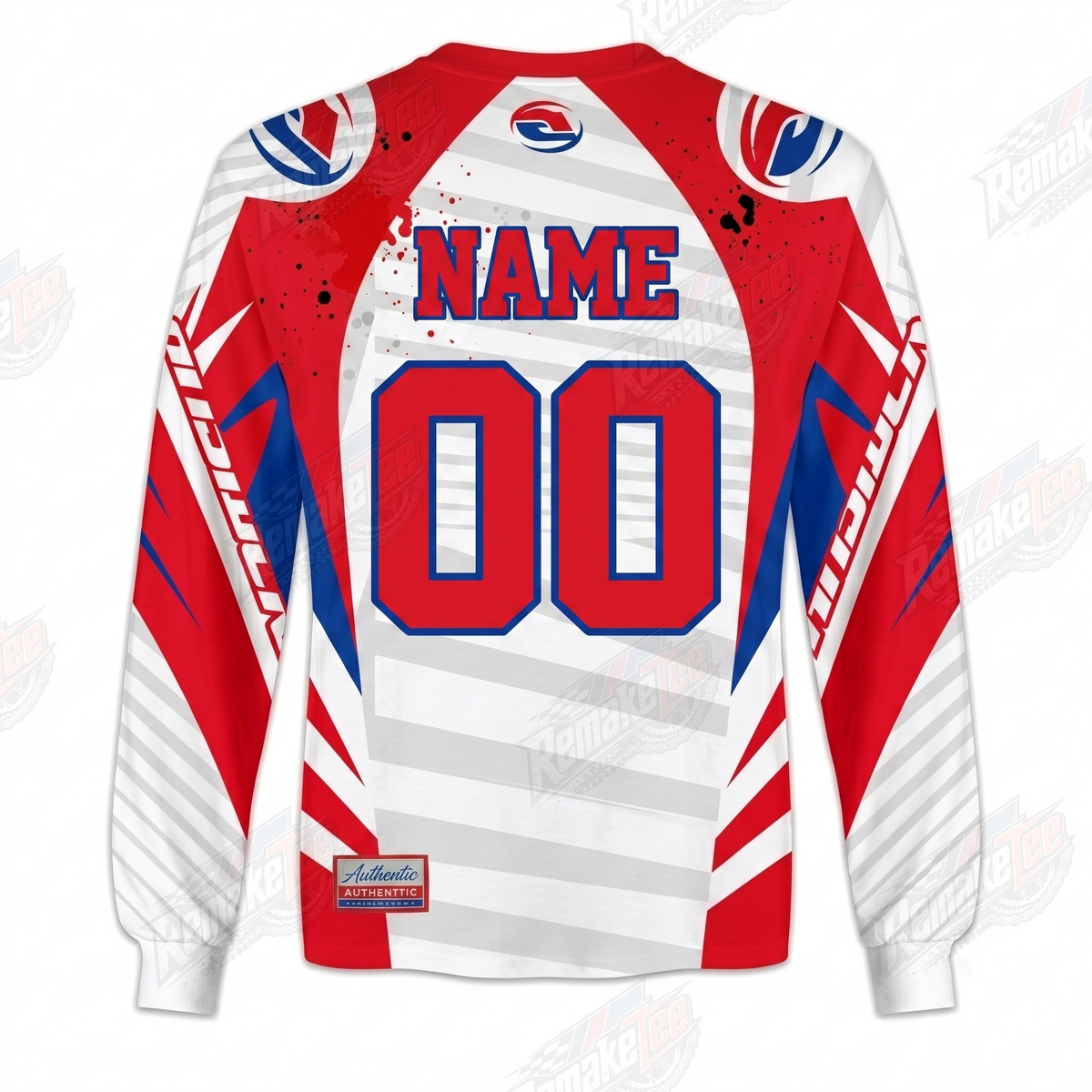 Red Blue Authentic Racing vintage VMX racing jersey - alternate product view