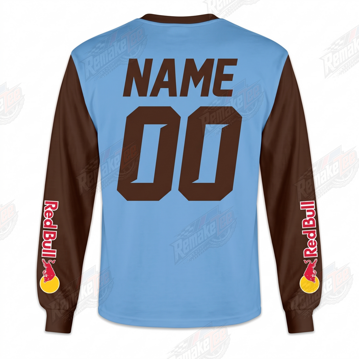 Red Bull Matrix KTM Sky Blue Brown vintage VMX racing jersey - back product view