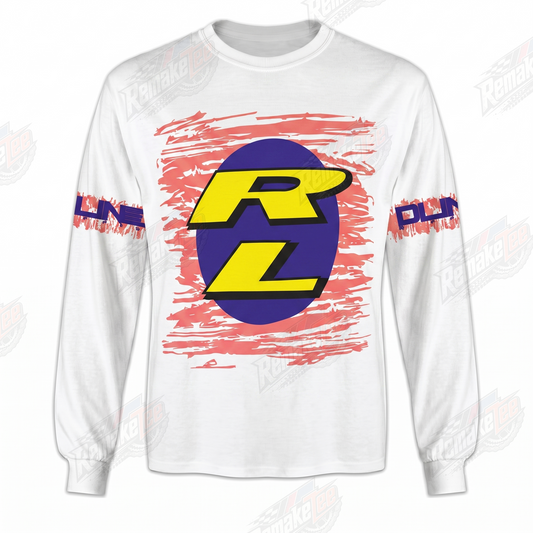 Redline RL White Pink Yellow vintage BMX racing jersey - product view