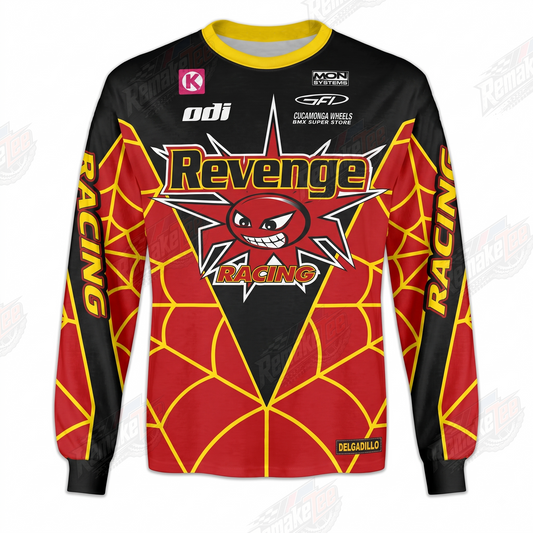 Revenge Racing ODI Red Black Yellow vintage BMX racing jersey - product view