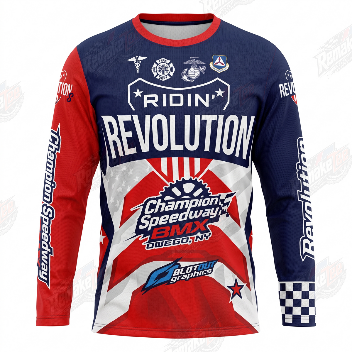 Ridin Revolution Champion Speedway BMX vintage racing jersey - product view