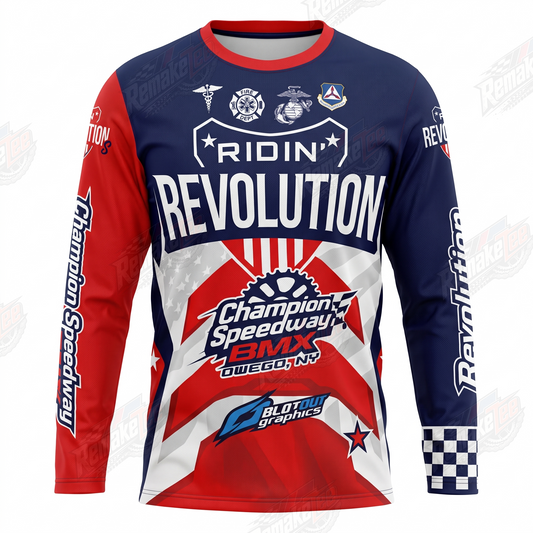 Ridin Revolution Champion Speedway BMX vintage racing jersey - product view