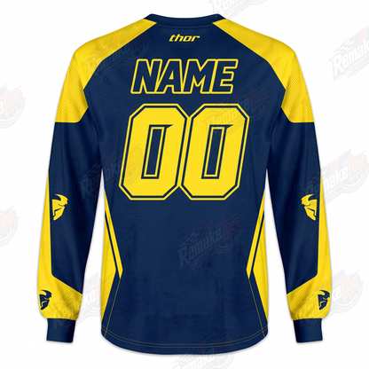 Rockstar Energy Makita Suzuki Thor Blue Yellow vintage VMX racing jersey - back product view