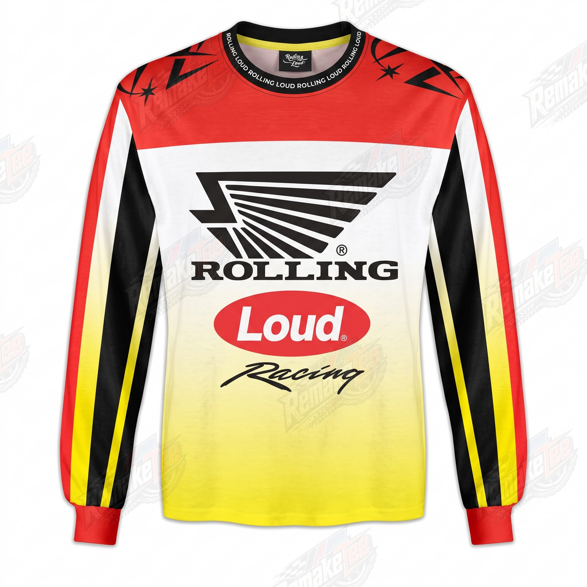Rolling Loud Racing Red Yellow vintage VMX racing jersey - product view