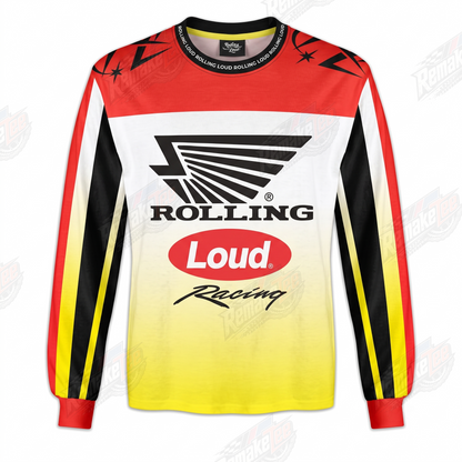 Rolling Loud Racing Red Yellow vintage VMX racing jersey - product view