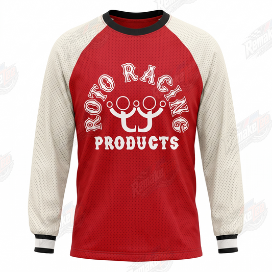 Roto Racing Products Red Cream vintage BMX racing jersey - product view