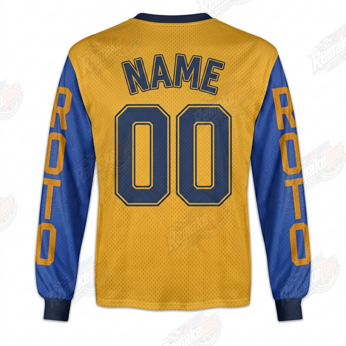 Roto Yellow Blue vintage BMX racing jersey - alternate product view