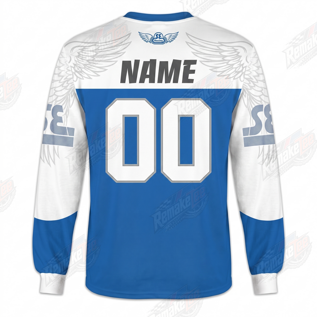 SE Factory Squad Blue White vintage BMX racing jersey - alternate product view
