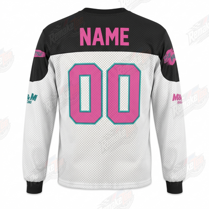SE Freestyle White Pink Teal vintage BMX racing jersey - alternate product view