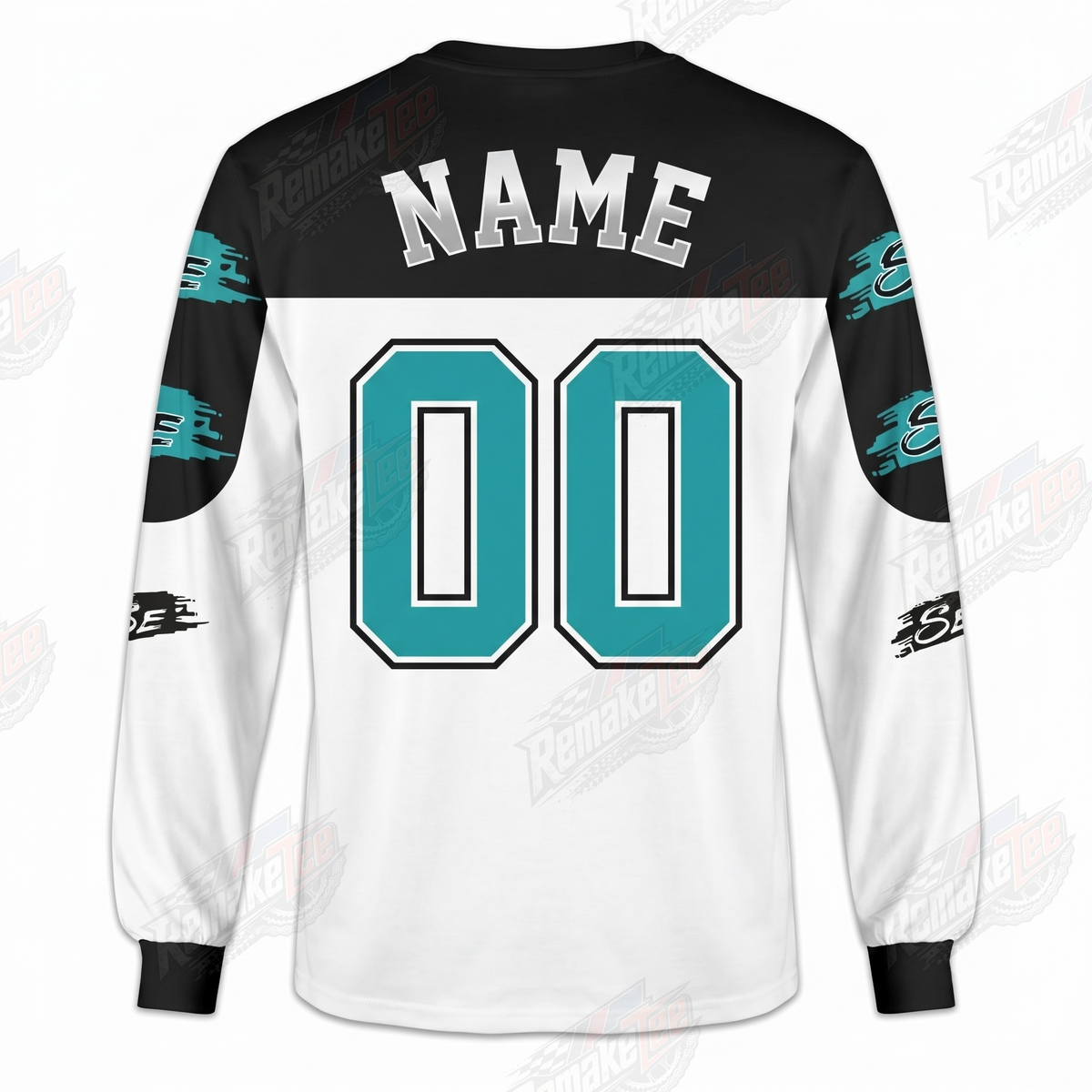 SE White Teal Black vintage BMX racing jersey - alternate product view