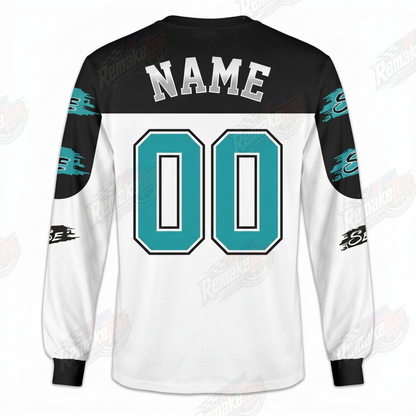 SE White Teal Black vintage BMX racing jersey - alternate product view