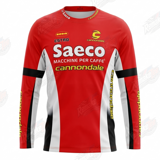 Saeco Cannondale Red White vintage BMX racing jersey - product view