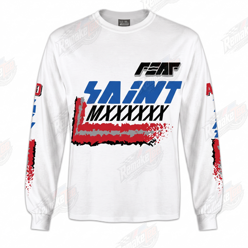Saint MX Retro Red Blue vintage VMX racing jersey - product view