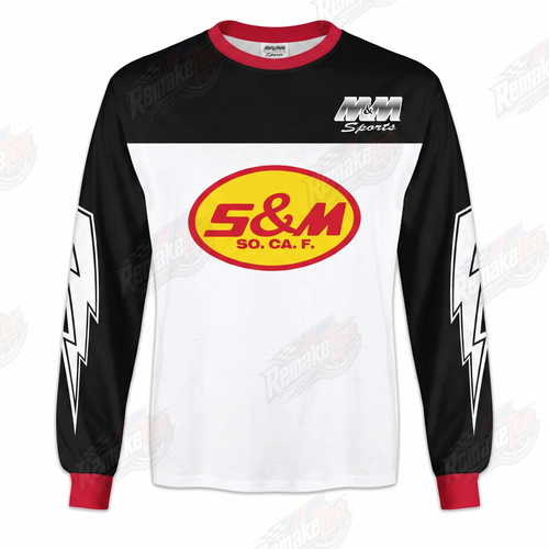 S&M So. Calif Yellow Oval vintage BMX racing jersey - product view