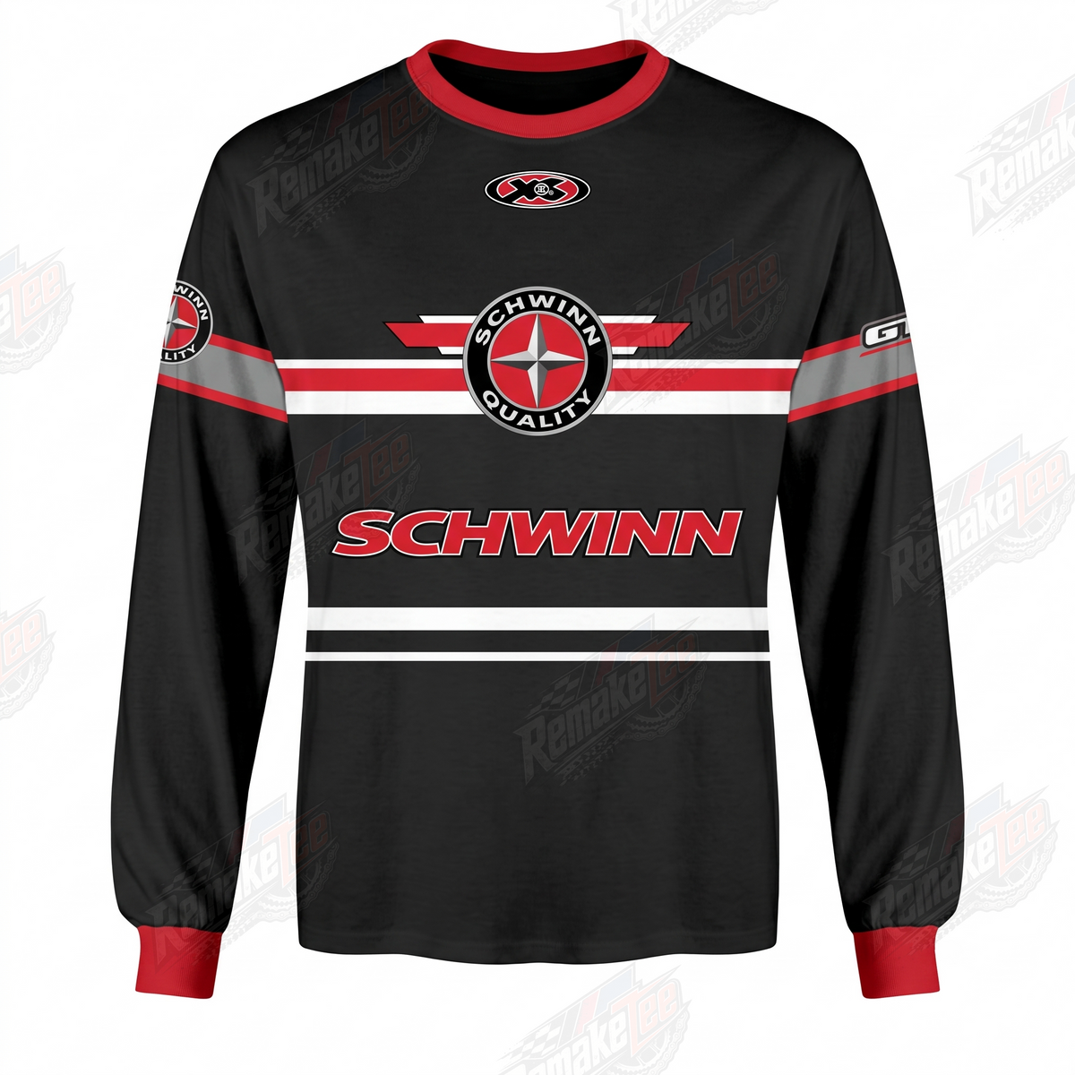 Schwinn Black Red vintage BMX racing jersey - product view