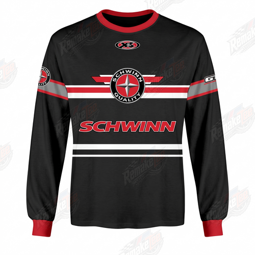 Schwinn Black Red vintage BMX racing jersey - product view