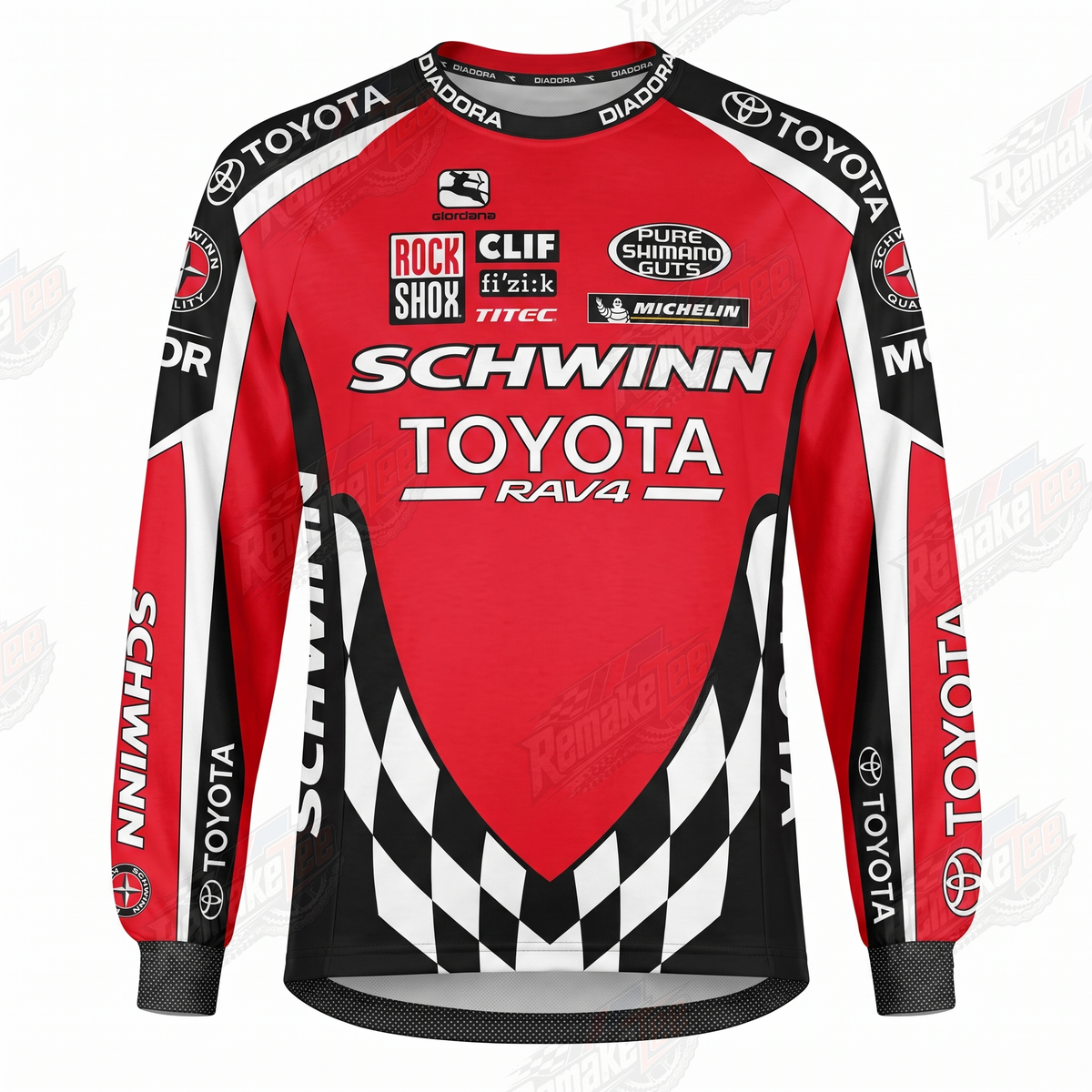 Schwinn Toyota RAV4 vintage BMX racing jersey design #1237 - product view