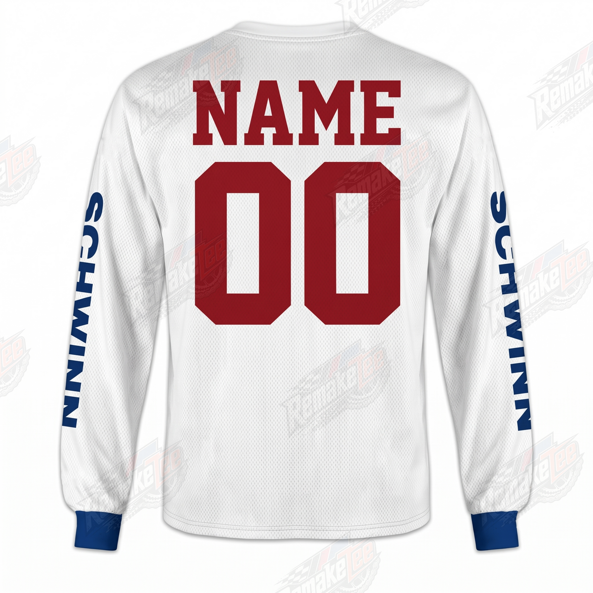 Schwinn White Red Blue Classic vintage BMX racing jersey - alternate product view