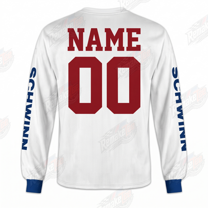 Schwinn White Red Blue Classic vintage BMX racing jersey - alternate product view