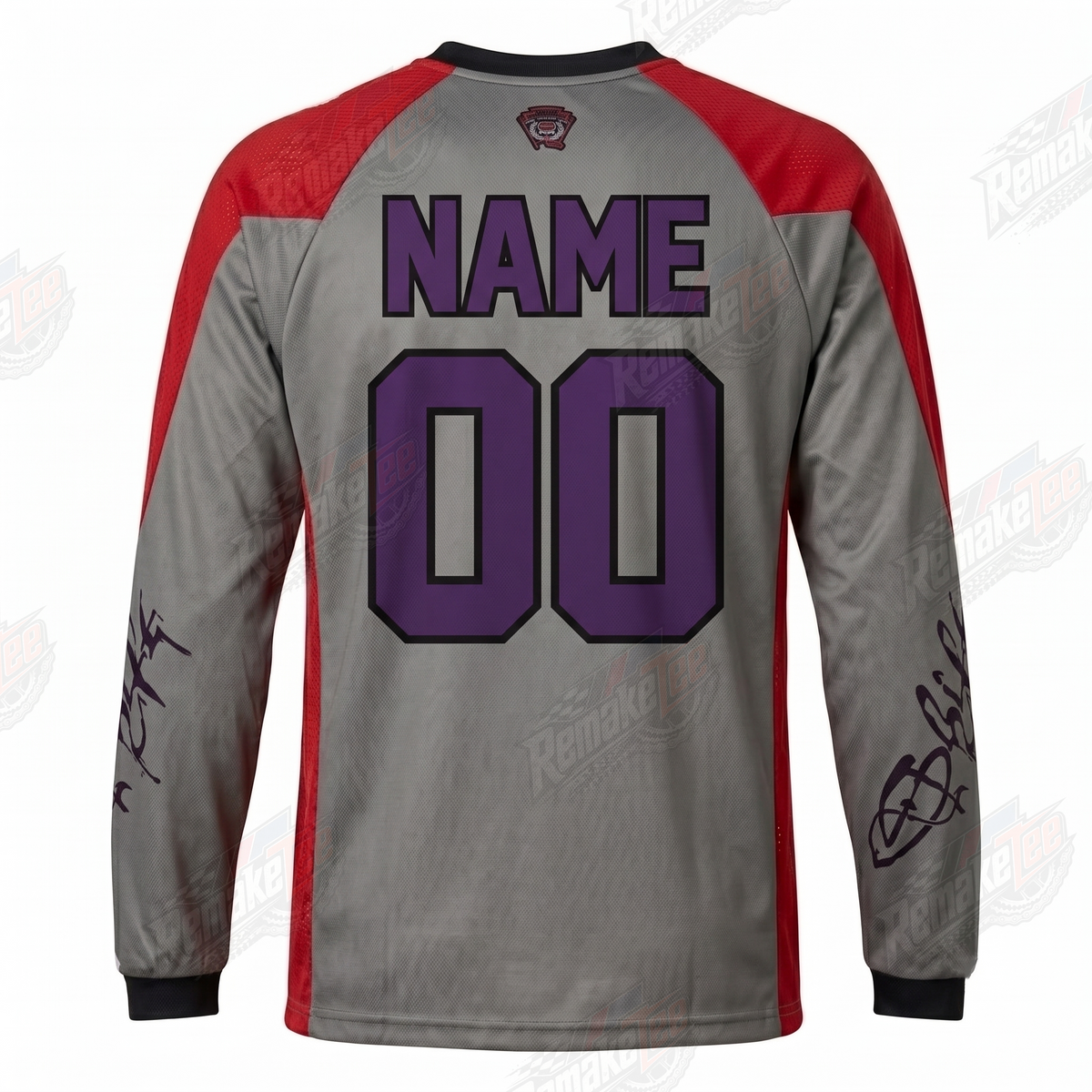Shift Gray Red Wolf vintage BMX racing jersey - alternate product view