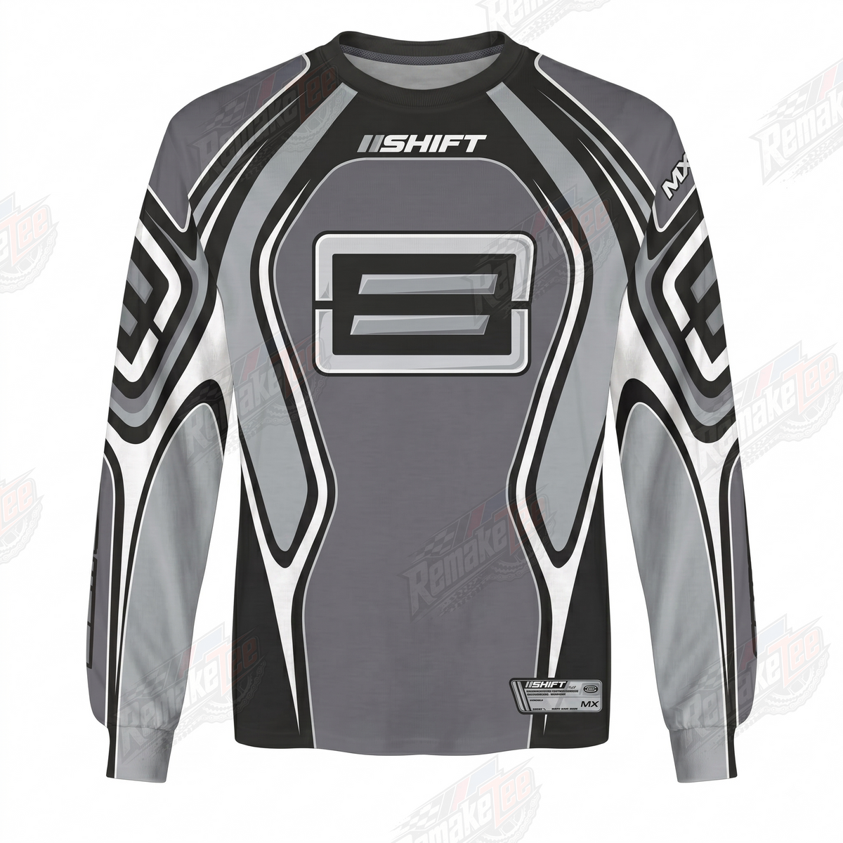 Shift Racing Gray Black #1372 vintage VMX racing jersey - product view
