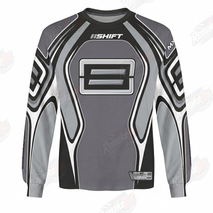 Shift Racing Gray Black #1372 vintage VMX racing jersey - product view