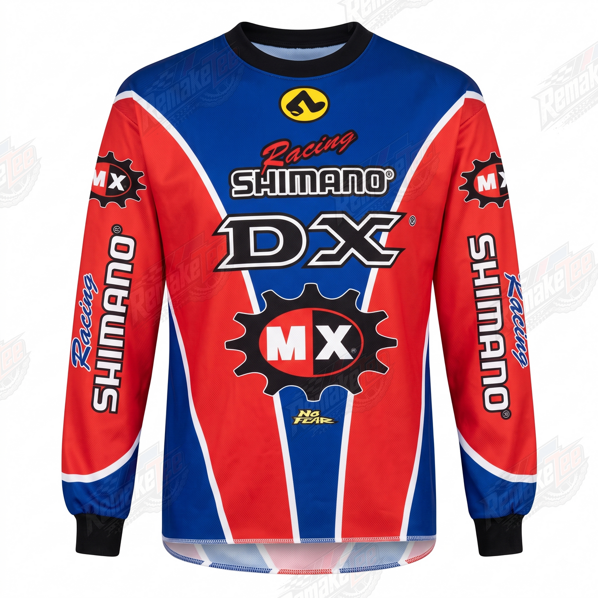 Shimano DX MX Racing Red Blue vintage BMX racing jersey - product view