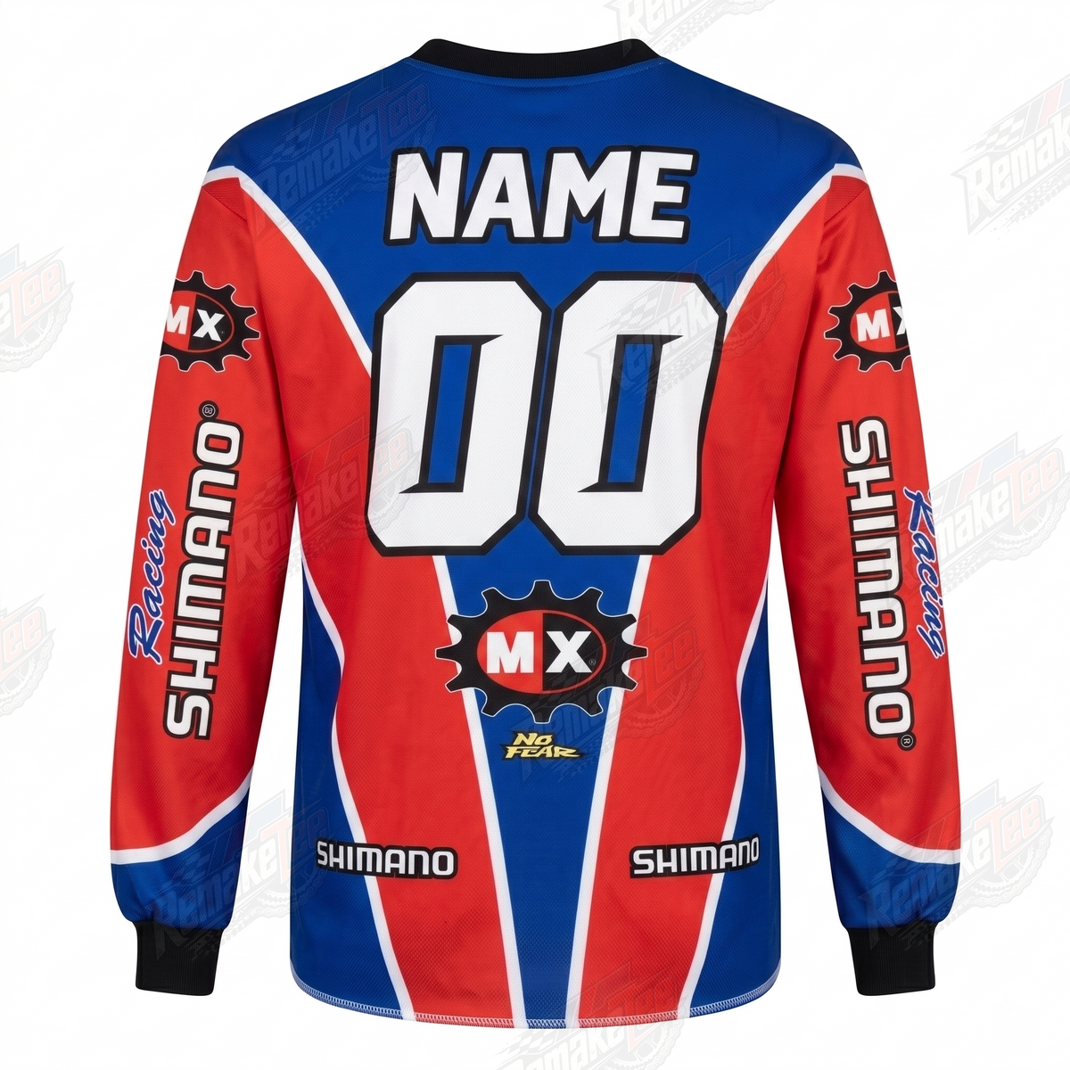 Shimano DX MX Racing Red Blue vintage BMX racing jersey - alternate product view