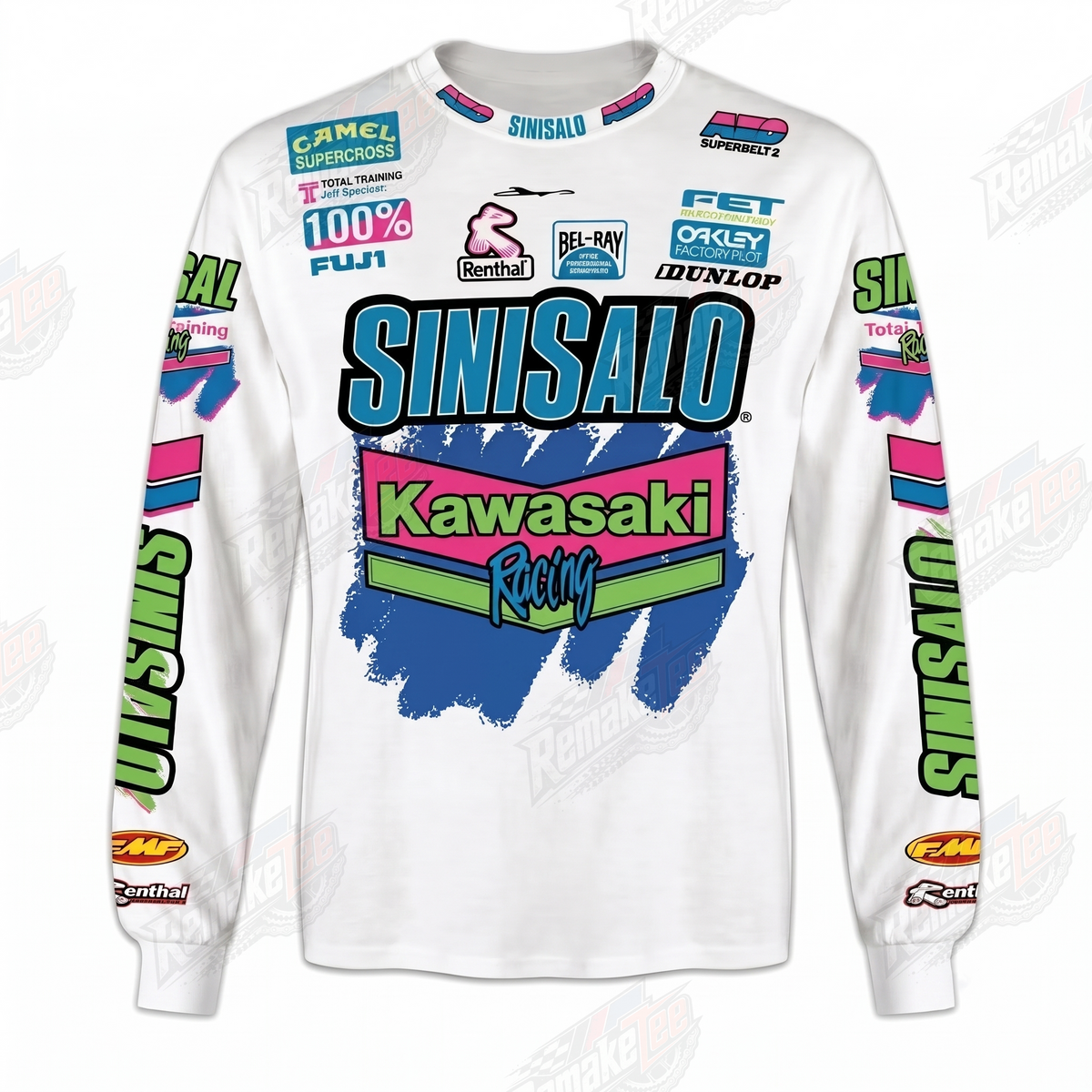 Sinisalo Kawasaki Racing vintage VMX racing jersey - product view