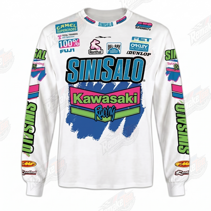 Sinisalo Kawasaki Racing vintage VMX racing jersey - product view