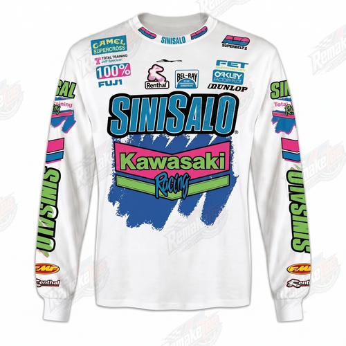 Sinisalo Kawasaki Racing vintage VMX racing jersey - product view