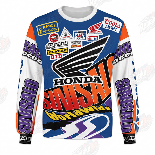 Sinsalo Honda Worldwide Blue vintage VMX racing jersey - product view