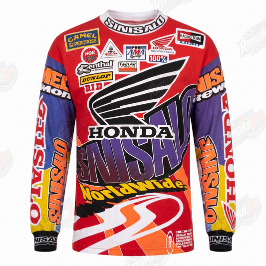 Sinsalo Honda Worldwide Red vintage VMX racing jersey - product view