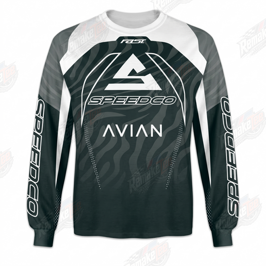 Speedco Avian Dark Green vintage BMX racing jersey - product view