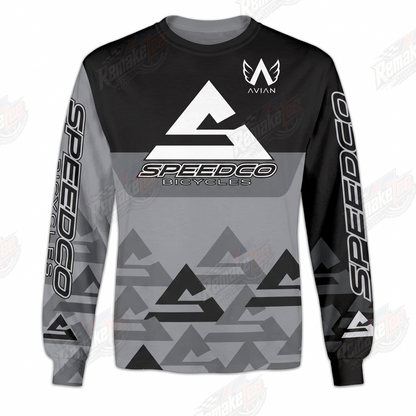 Speedco Avian Gray Geometric vintage BMX racing jersey - product view