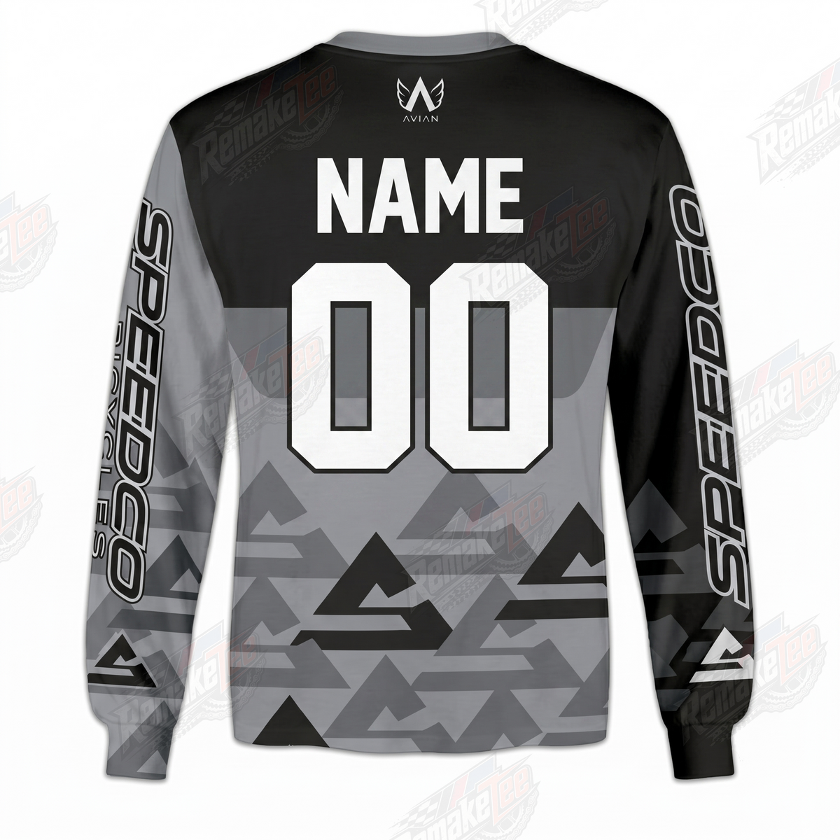 Speedco Avian Gray Geometric vintage BMX racing jersey - alternate product view