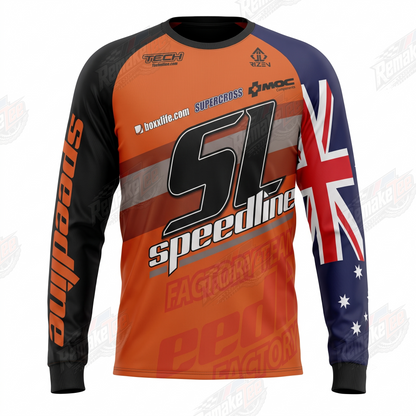 Speedline Factory Australia Orange vintage BMX racing jersey - product view