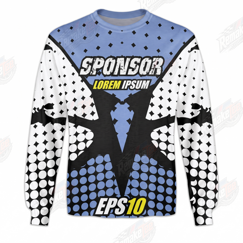 Sponsor EPS10 Blue Black vintage BMX racing jersey - product view