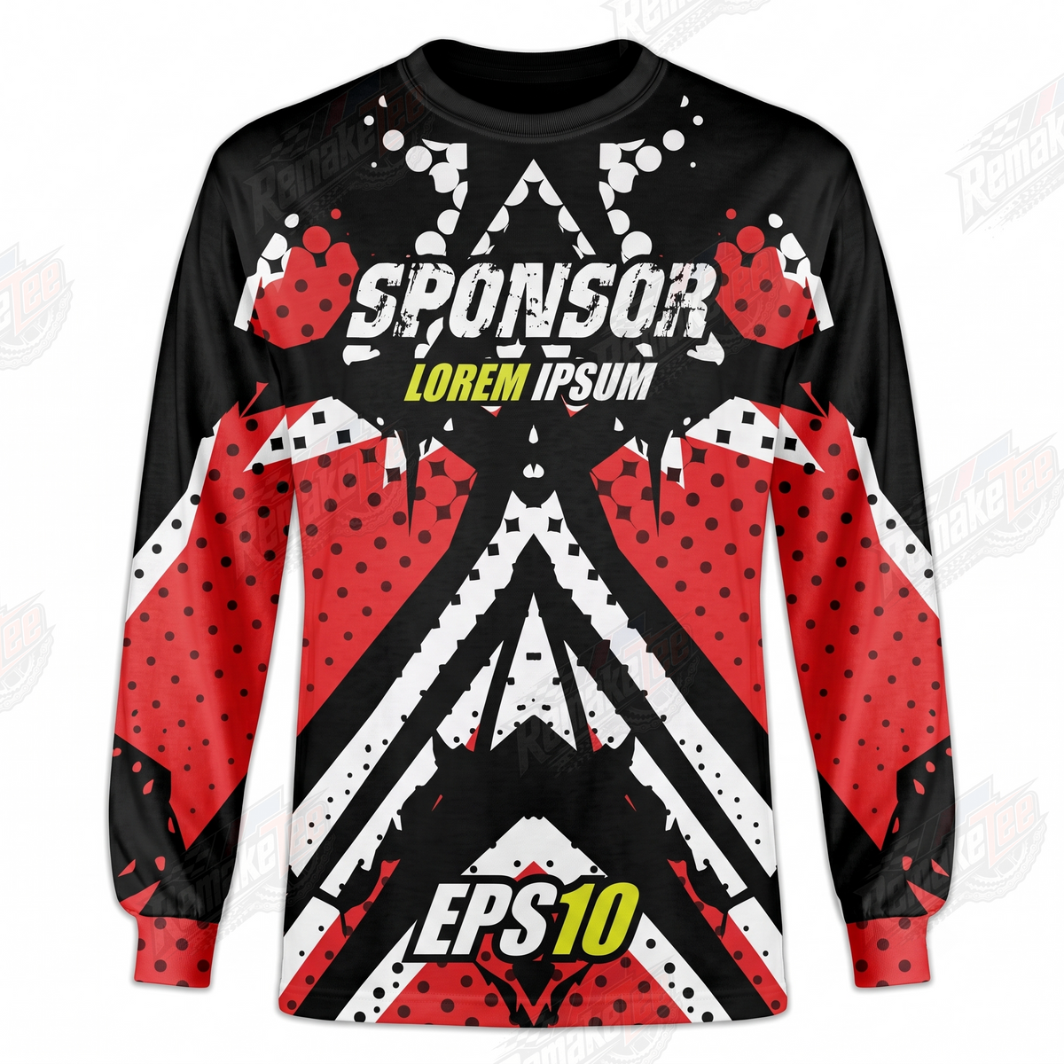Sponsor EPS10 Red Black vintage BMX racing jersey - product view