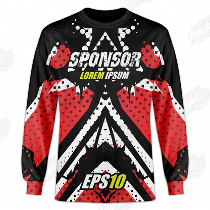 Sponsor EPS10 Red Black vintage BMX racing jersey - product view