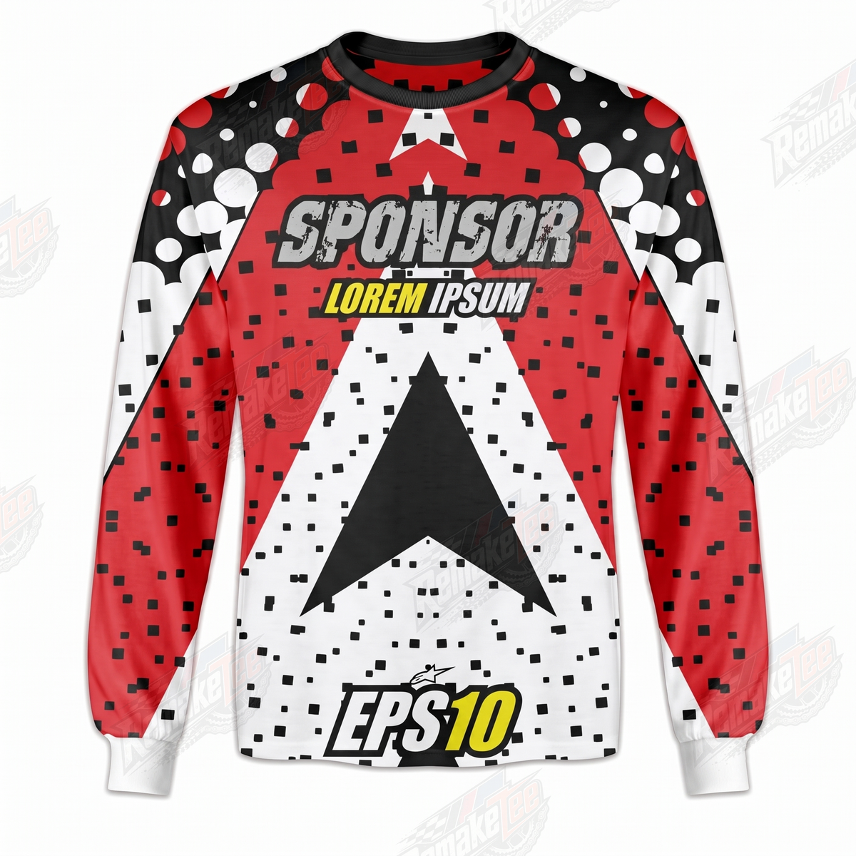 Sponsor EPS10 Track Stars Red vintage BMX racing jersey - product view
