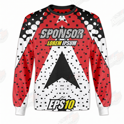 Sponsor EPS10 Track Stars Red vintage BMX racing jersey - product view