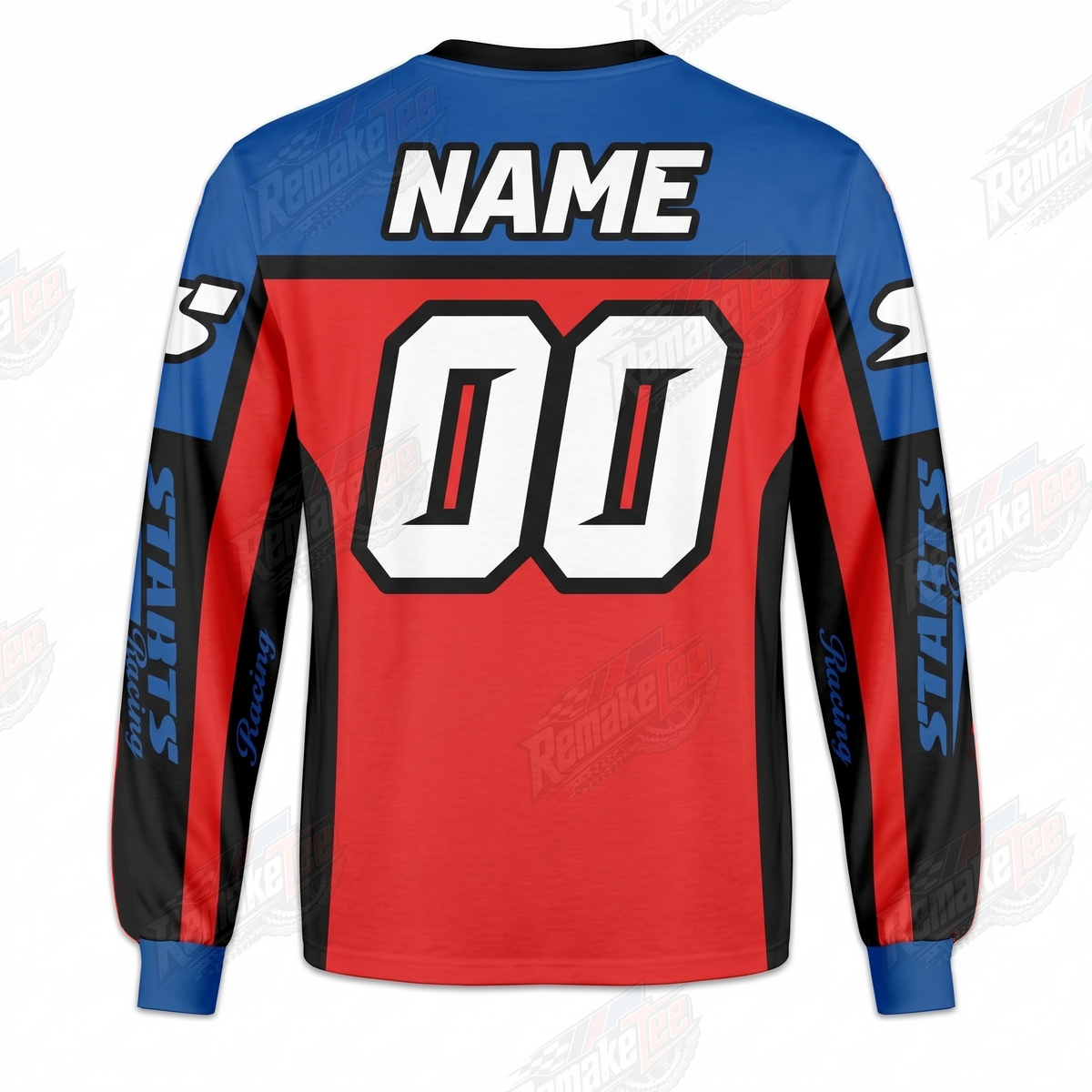 Staats Racing Red Blue vintage BMX racing jersey - alternate product view