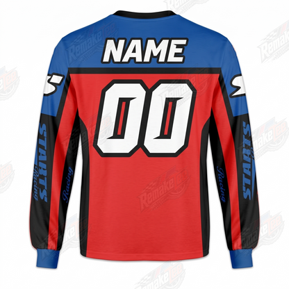 Staats Racing Red Blue vintage BMX racing jersey - alternate product view