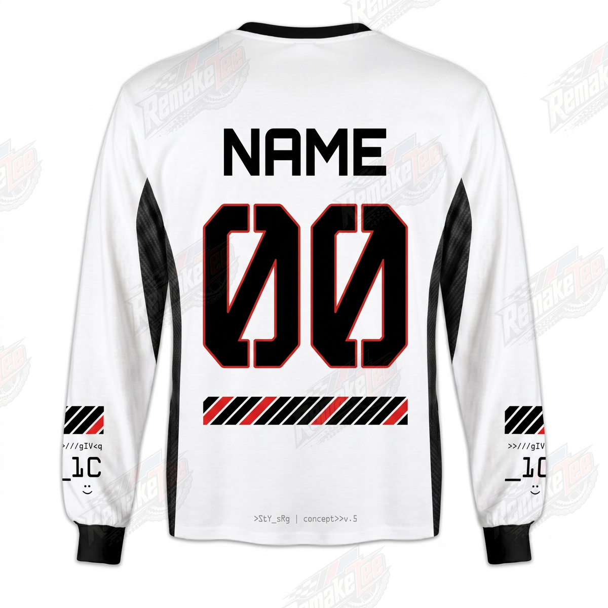 Staystrong Code White Black Red vintage BMX racing jersey - alternate product view