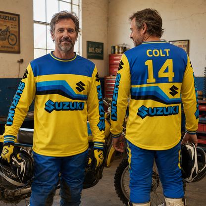 RemakeTee Suzuki Custom Vintage Retro VMX Racing Jersey 1295