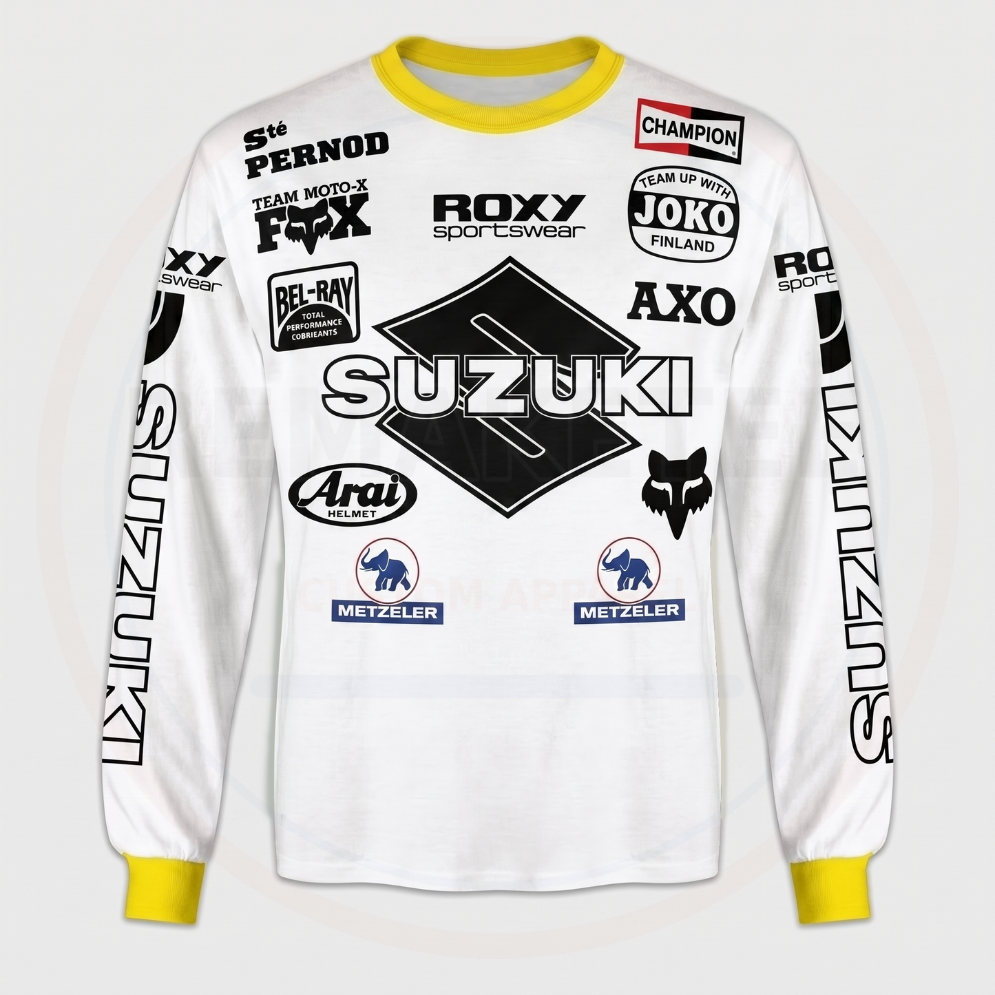 RemakeTee Suzuki Fox Roxy Axo Bel Ray Champion Custom Vintage Retro VMX Racing Jersey 1287
