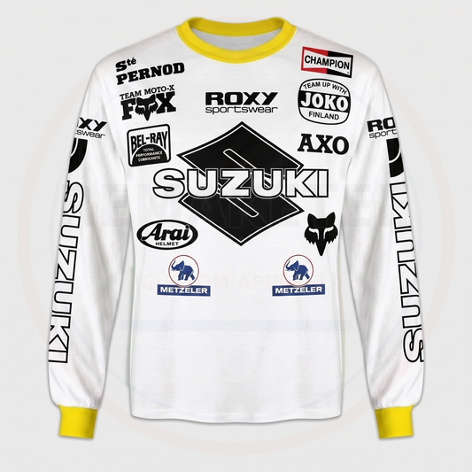 RemakeTee Suzuki Fox Roxy Axo Bel Ray Champion Custom Vintage Retro VMX Racing Jersey 1287
