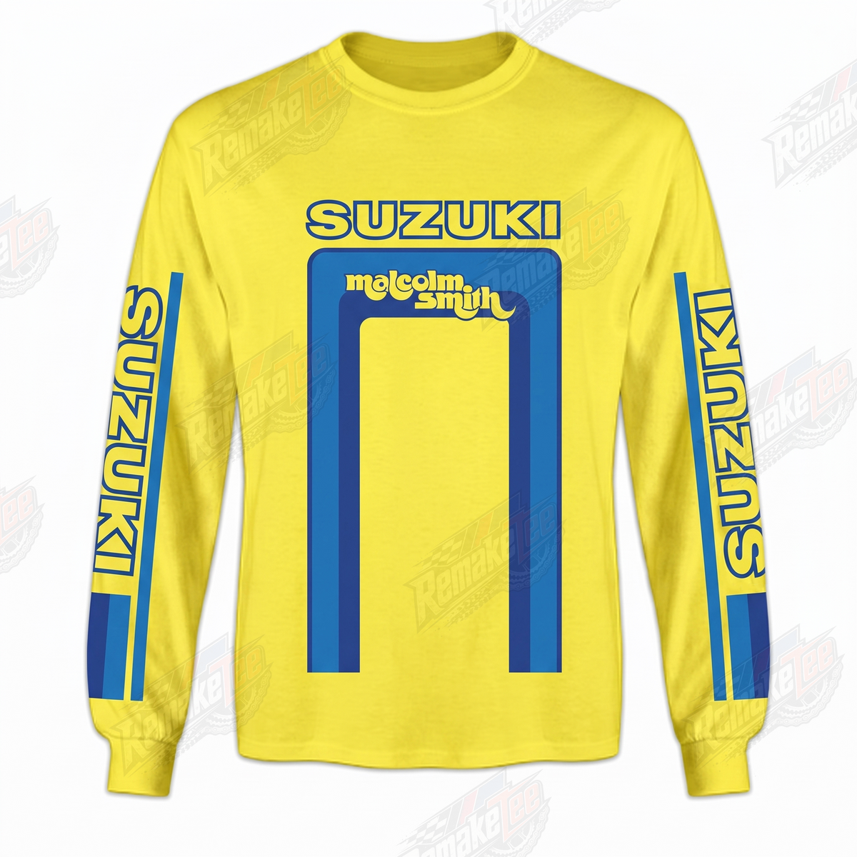 Suzuki Malcolm Smith Yellow Blue vintage VMX racing jersey - product view